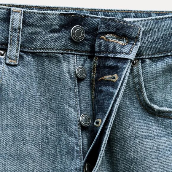 Zara Boyfriend Full Length Jeans Mid Waist Low Rise Slim Fit Straight Leg NEW - Picture 7 of 16
